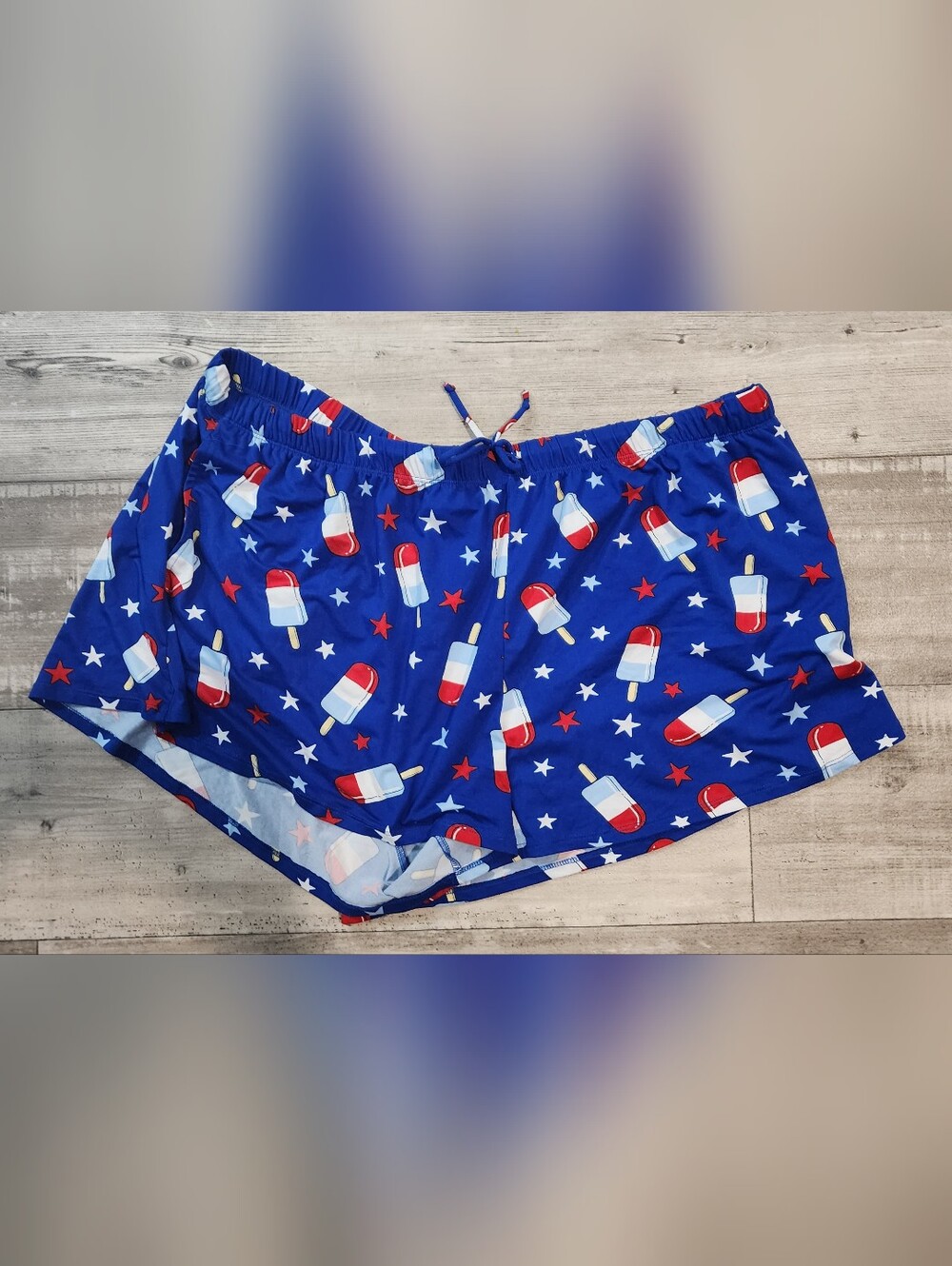 Blue Star and Red Popsicle Pajama Shorts